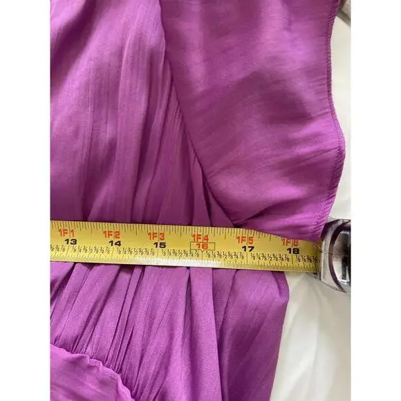 Anthropologie - Chic V-neck Short Purple Mini Dress with Flowy Sleeve, size 10 - Picture 10 of 12